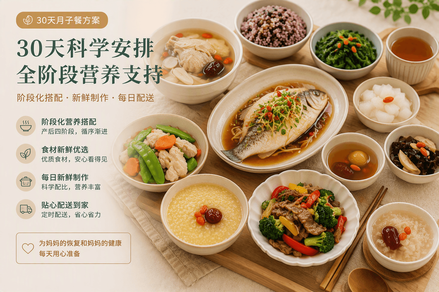 30天月子餐方案餐食组合