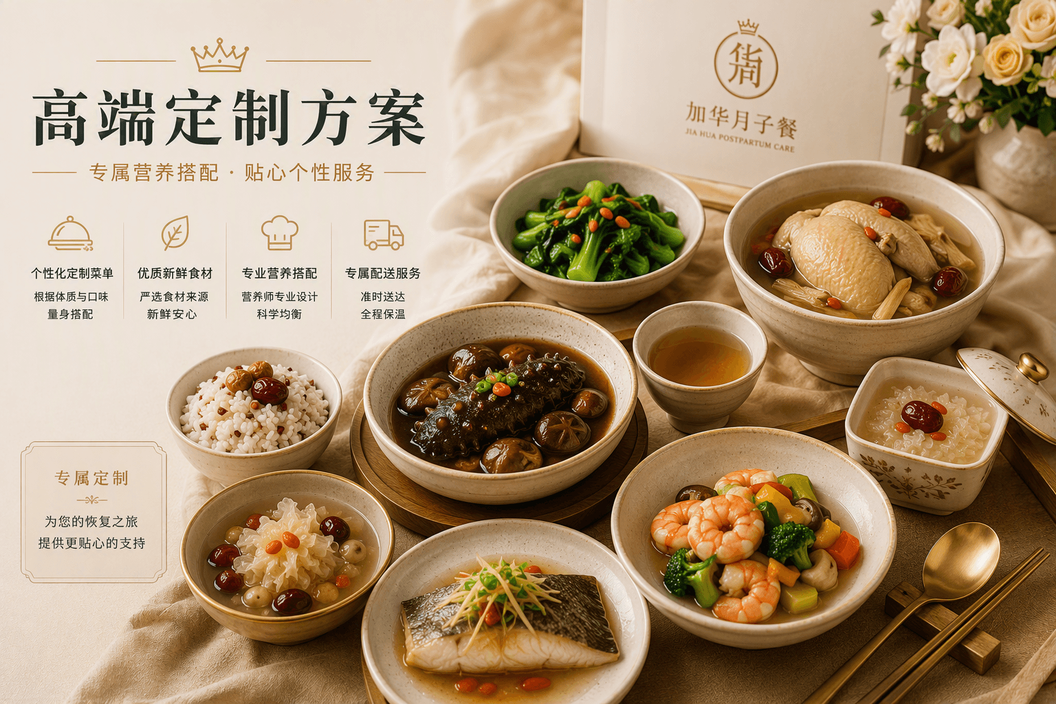 高端定制月子餐方案摆盘