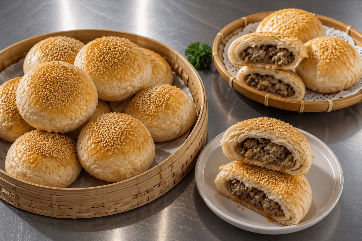 加华手工面点牛肉烧饼系列